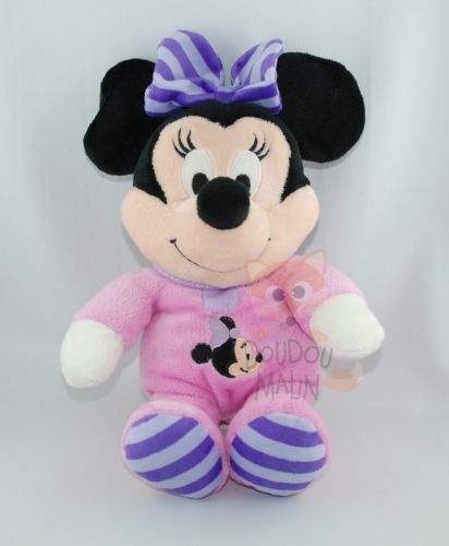  peluche minnie souris rose violet noir pyjama 